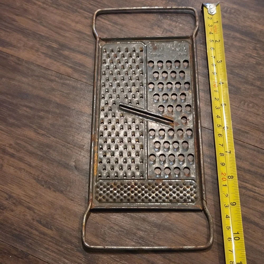 Vintage All-In-One Metal Hand Grater Slicer Primitive Kitchen Tool Farmhouse